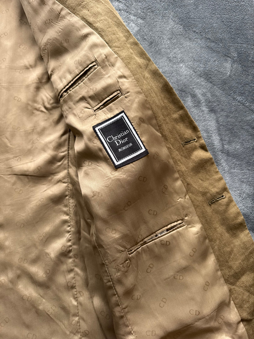 (L/50) Christian Dior Monsieur мъжко сако от 100% лен (автентично, ретро модел 1988-1993 година)