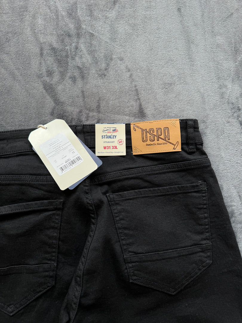 (M) U.S Polo Assn. USPA Straight Fit Black Jeans