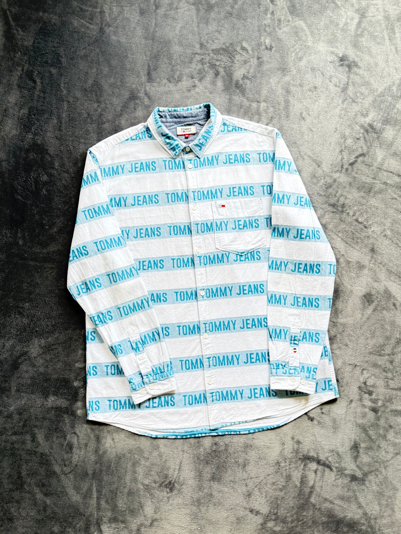 (XL) Tommy Hilfiger мъжка риза / тип дънкова плътна материя става и като горнище
