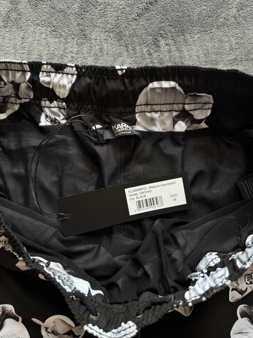 (НОВО) (S/M) Karl Lagerfeld Orchid мъжки плувни шорти (KL20MBM12 код на артикула)
