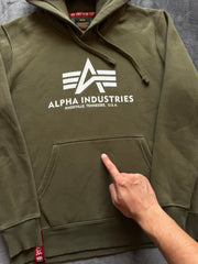(M) Alpha Industries мъжки суичър (петно / напукано)