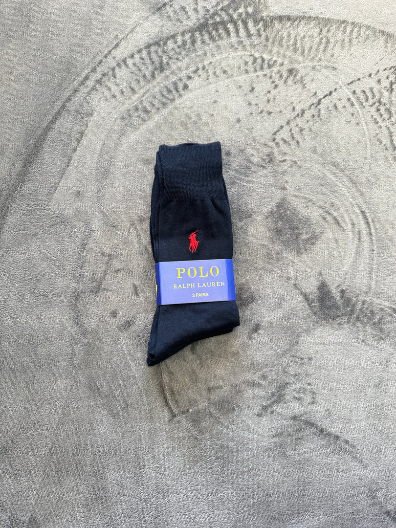 (41-46) Ralph Lauren 3 Pair Assorted Crew Socks