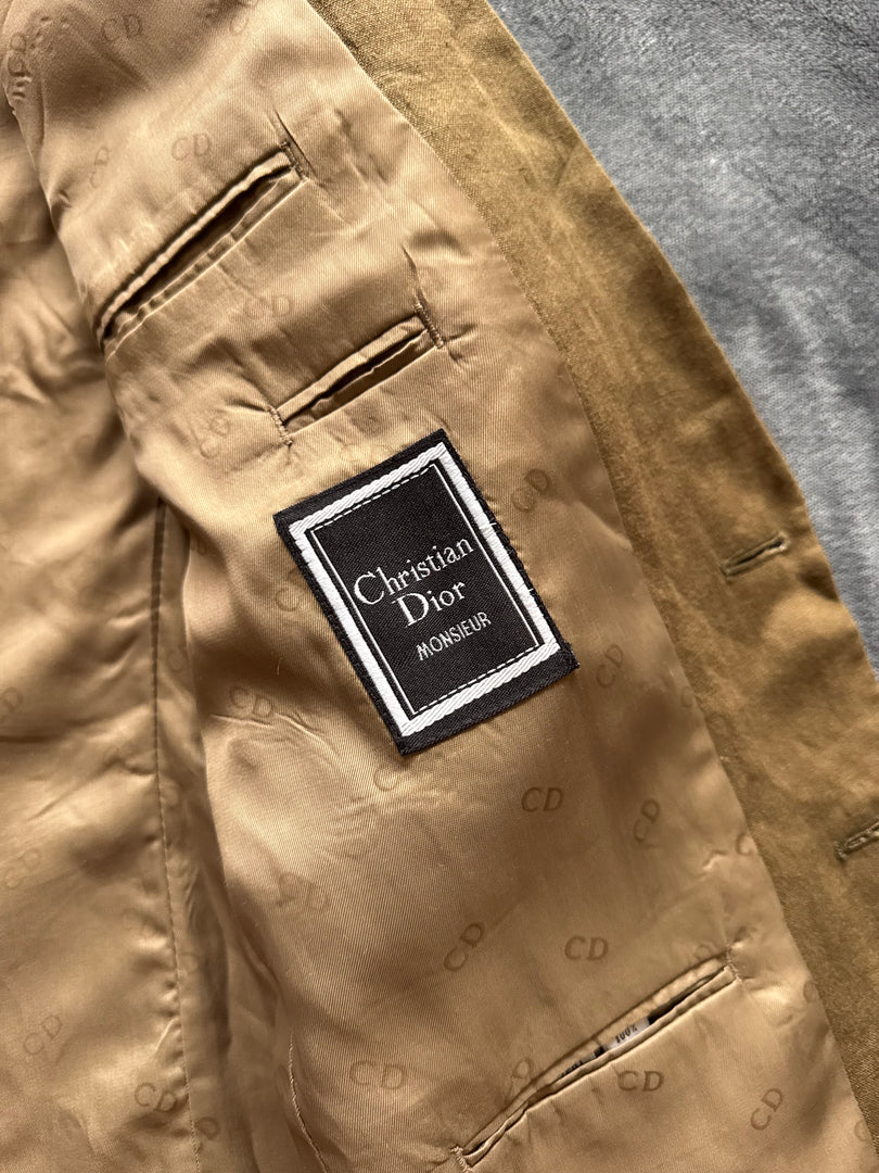 (L/50) Christian Dior Monsieur мъжко сако от 100% лен (автентично, ретро модел 1988-1993 година)