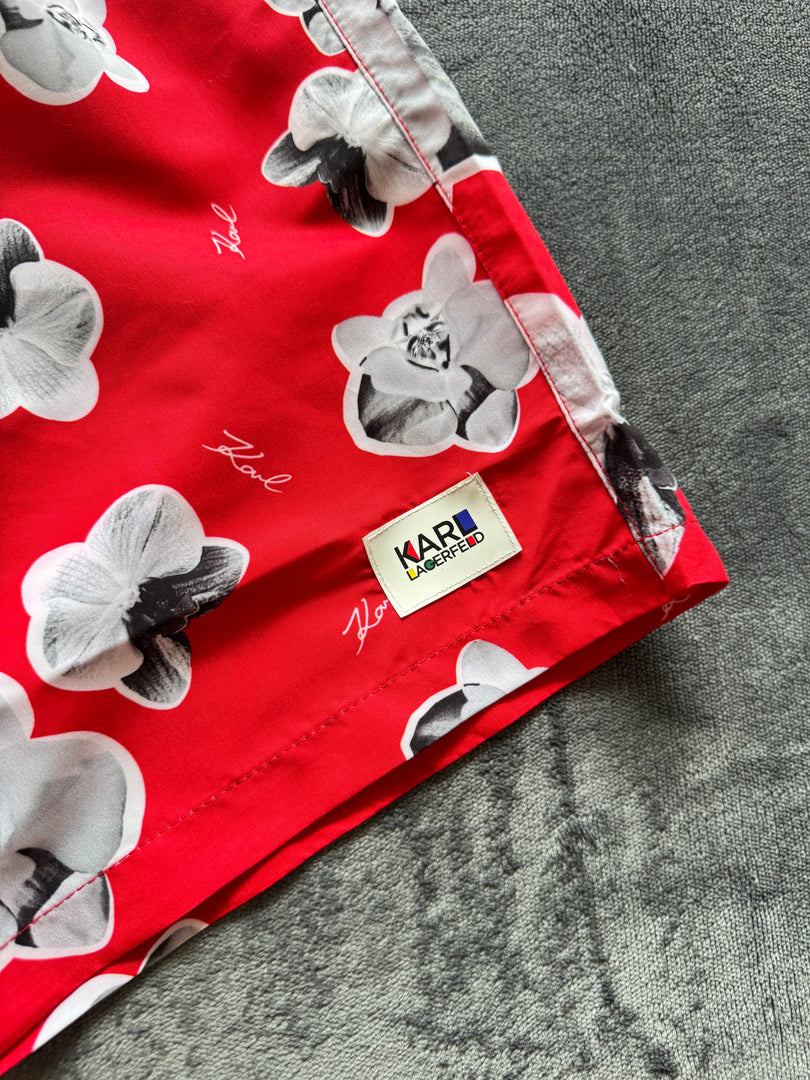 (НОВО) (S/M/L/XL) Karl Lagerfeld Orchid мъжки плувни шорти (KL20MBM12 код на артикула)