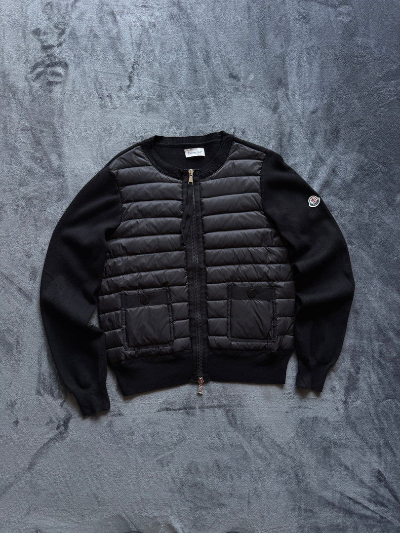 (S) Moncler Cobalt Guibotto мъжко автентично хибридно яке от вълна и пълнеж от гъши пух (размер 3 по етикет) (ново липсва етикет)