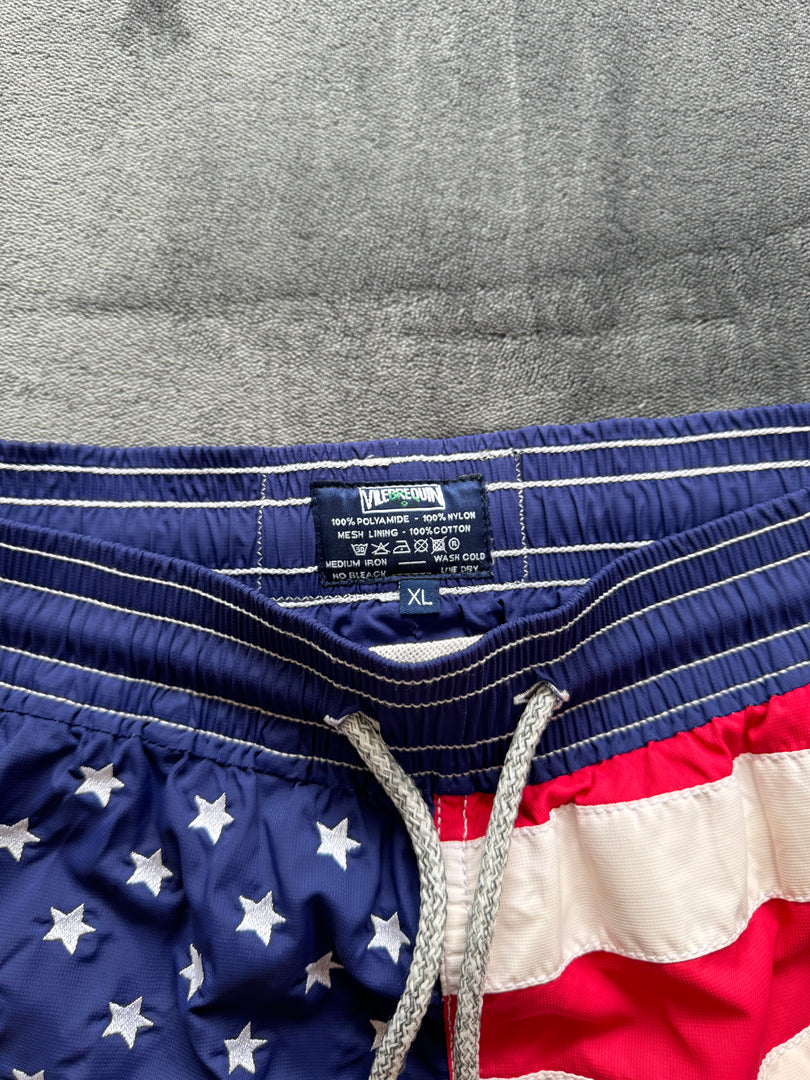 (XL) Vilebrequin American Flag Swim Shorts