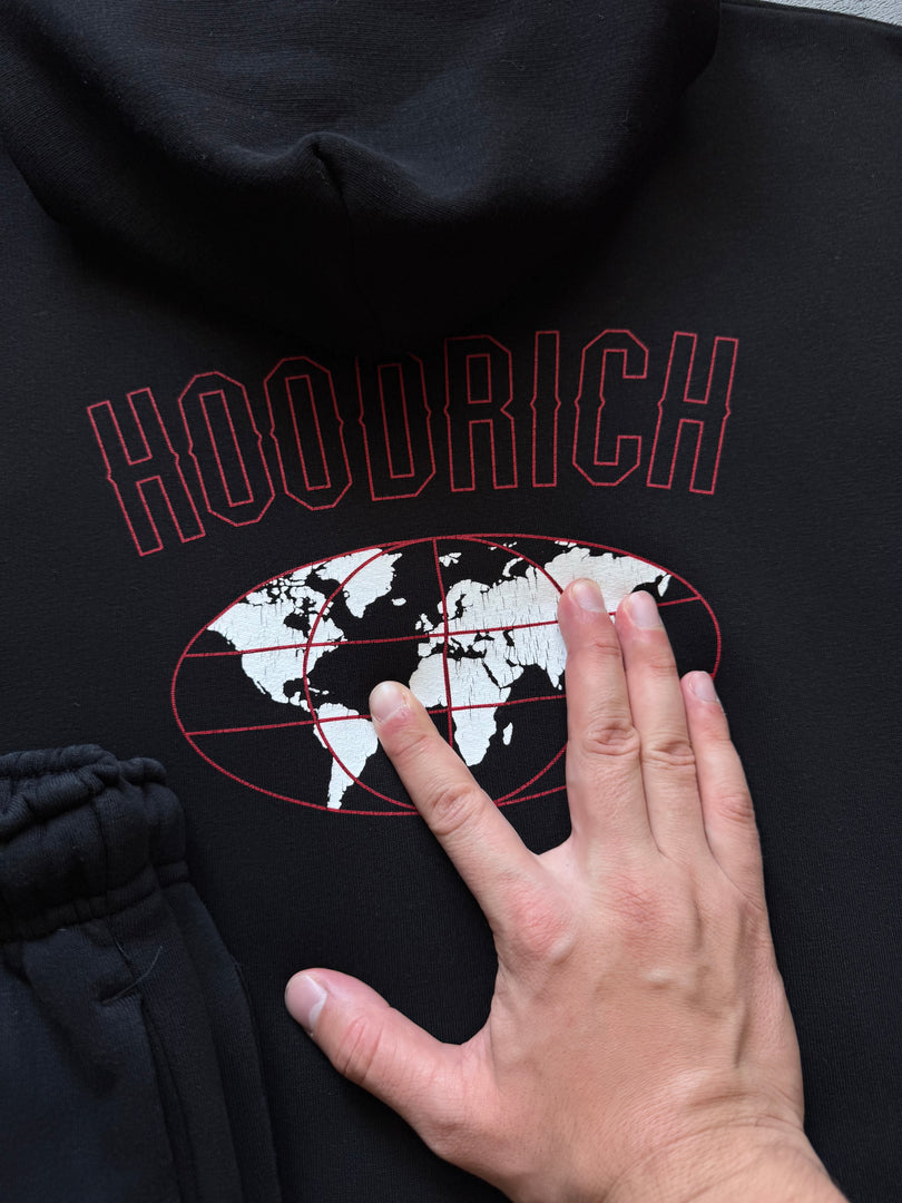 (Хууди S) (Долно XS) Hoodrich Wolrdwide Tracksuit (НАПУКАНА ЩАМПА)