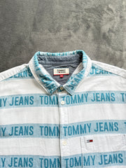 (XL) Tommy Hilfiger мъжка риза / тип дънкова плътна материя става и като горнище