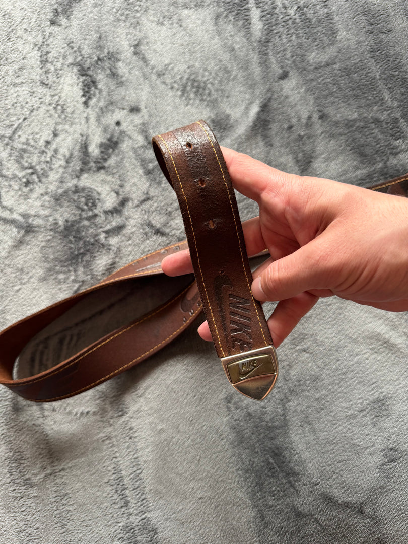(110см) Nike винтидж колан от естествена кожа