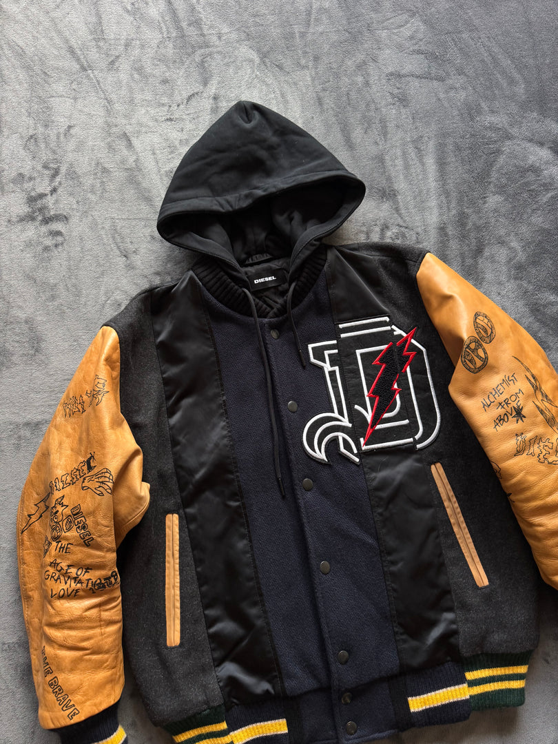 (M) Diesel мъжко колежанско яке от вълна и ест.кожа