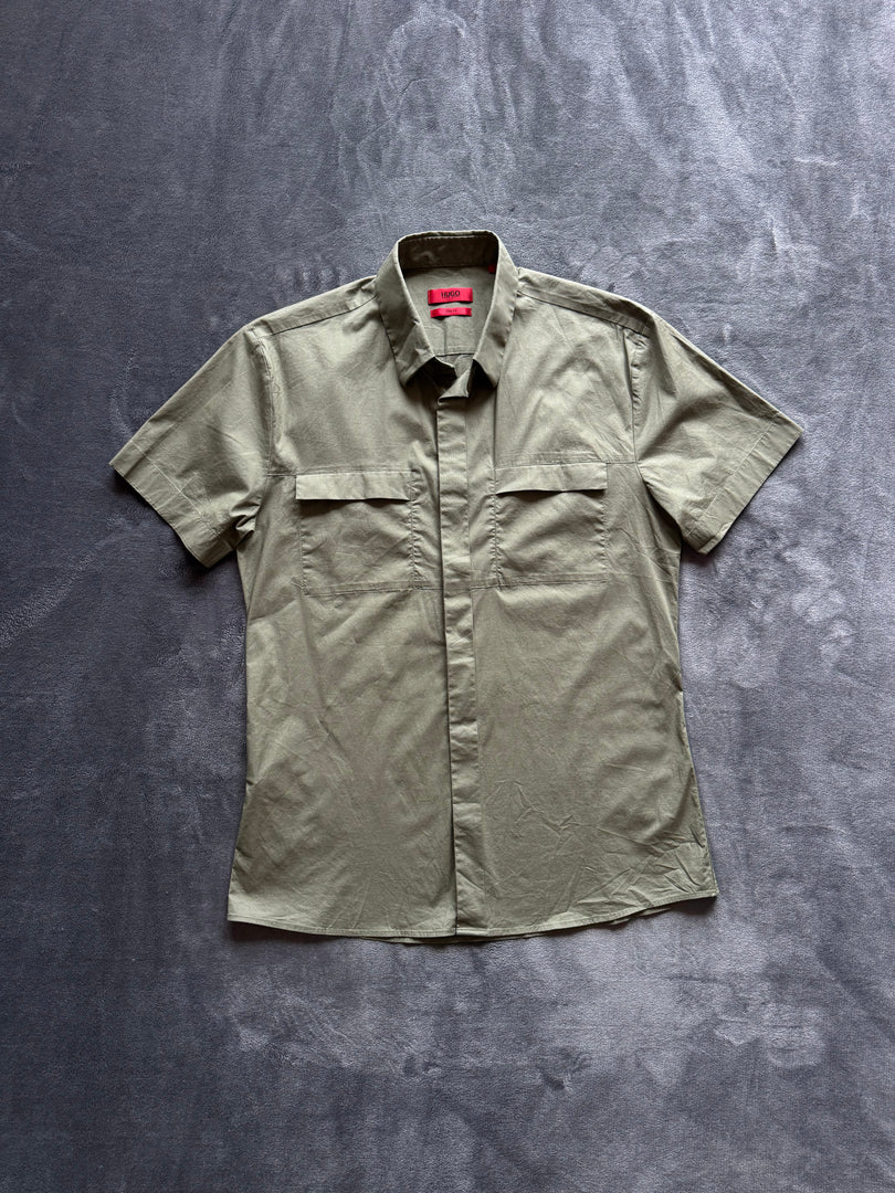 (S) Hugo Boss Slim Fit мъжка сафари риза