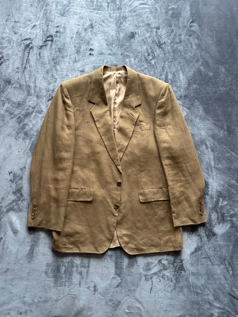 (L/50) Christian Dior Monsieur мъжко сако от 100% лен (автентично, ретро модел 1988-1993 година)