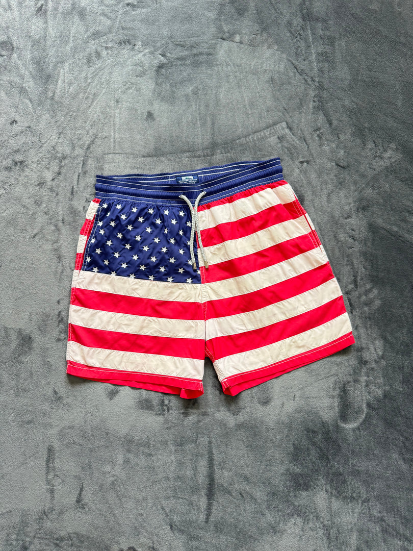 (XL) Vilebrequin American Flag Swim Shorts