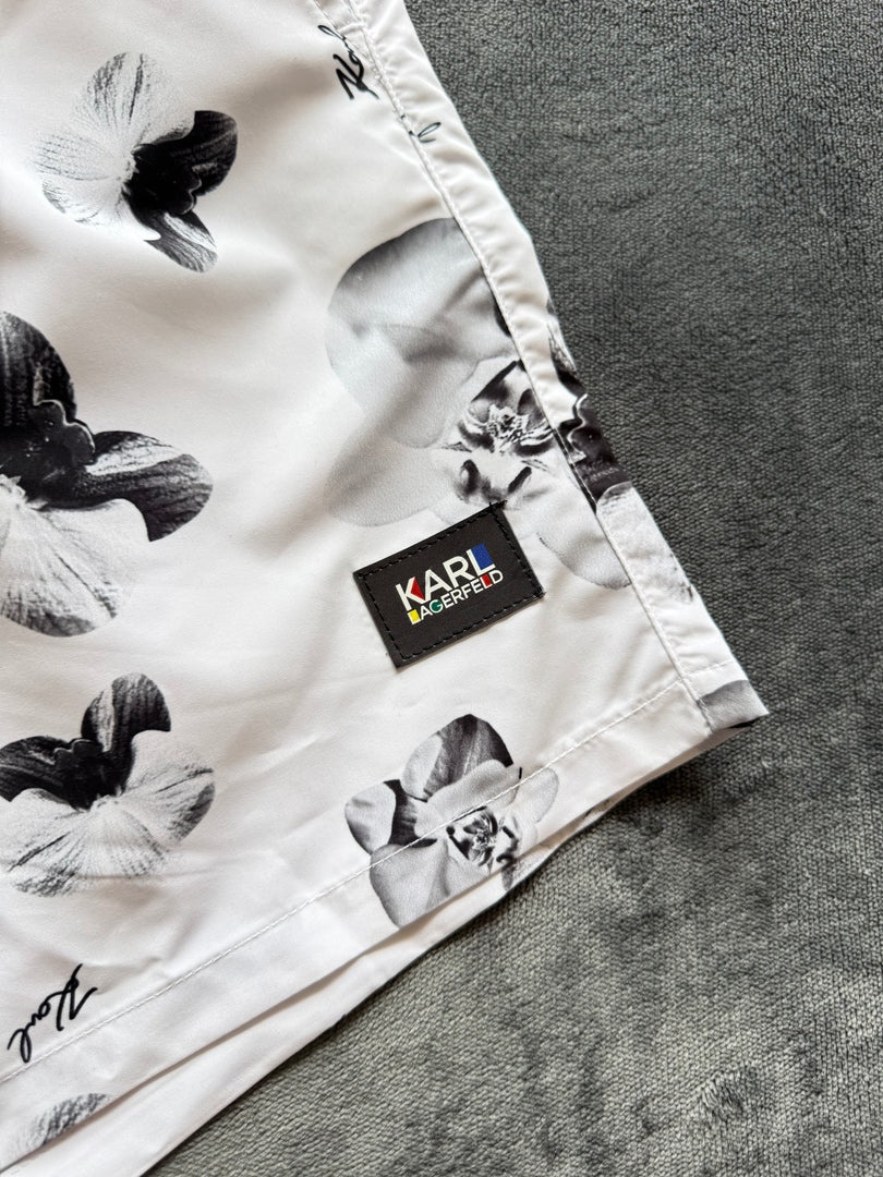 (НОВО) (S/M) Karl Lagerfeld Orchid мъжки плувни шорти (KL20MBM12 код на артикула)