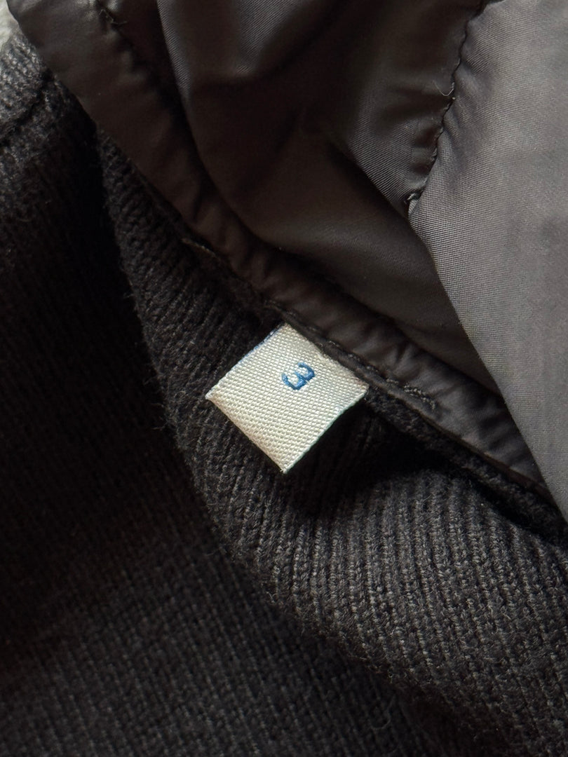 (S) Moncler Cobalt Guibotto мъжко автентично хибридно яке от вълна и пълнеж от гъши пух (размер 3 по етикет) (ново липсва етикет)