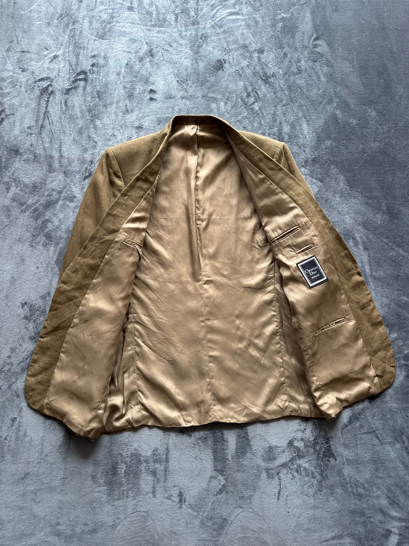 (L/50) Christian Dior Monsieur мъжко сако от 100% лен (автентично, ретро модел 1988-1993 година)