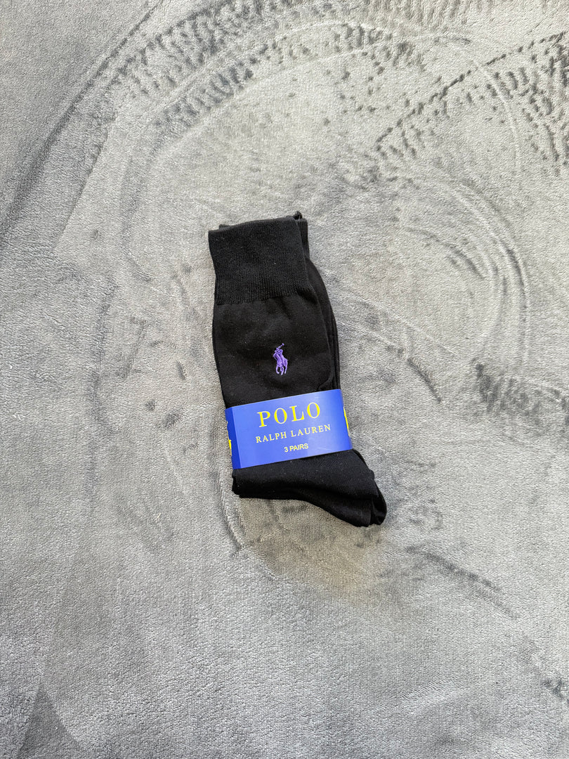 (41-46) Ralph Lauren 3 Pair Assorted Crew Socks