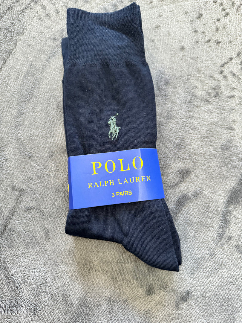 (41-46) Ralph Lauren 3 Pair Assorted Crew Socks