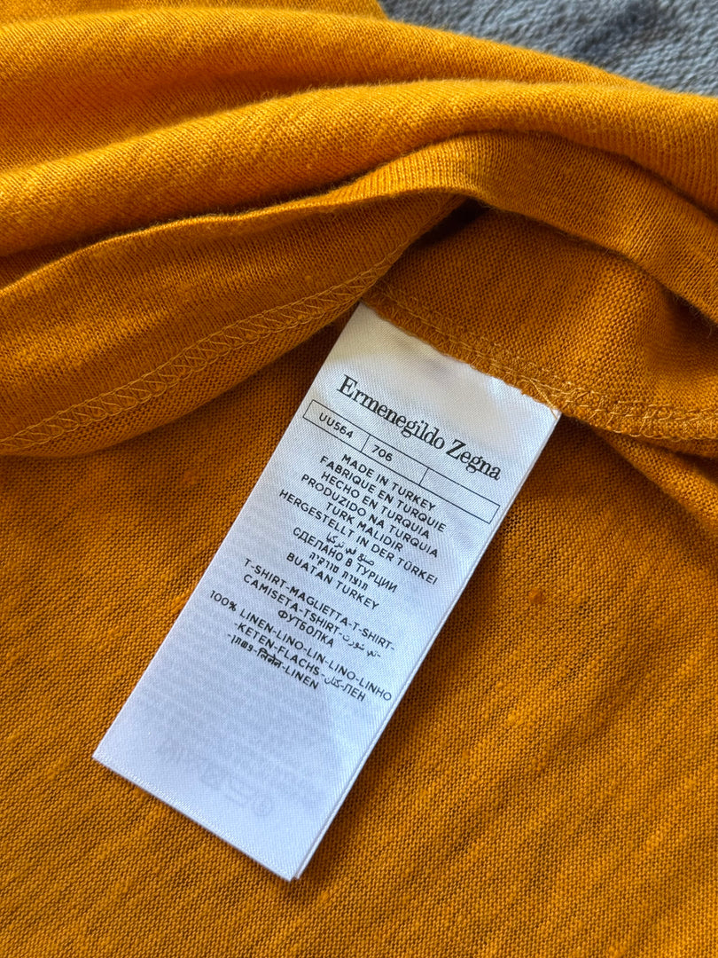 (L) Ermenegildo Zegna 100% Linen T-Shirt (това е висша мода 100% лен уникална)