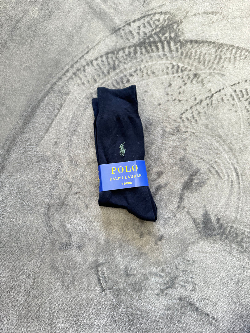 (41-46) Ralph Lauren 3 Pair Assorted Crew Socks