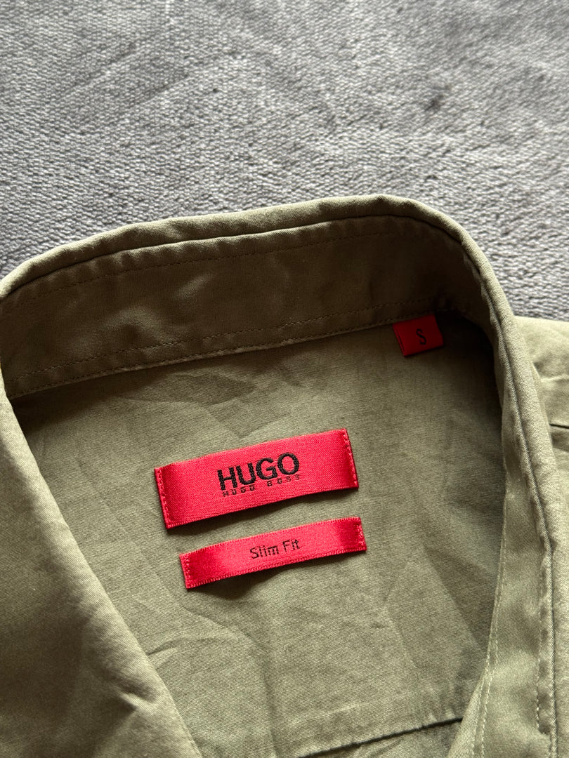 (S) Hugo Boss Slim Fit мъжка сафари риза