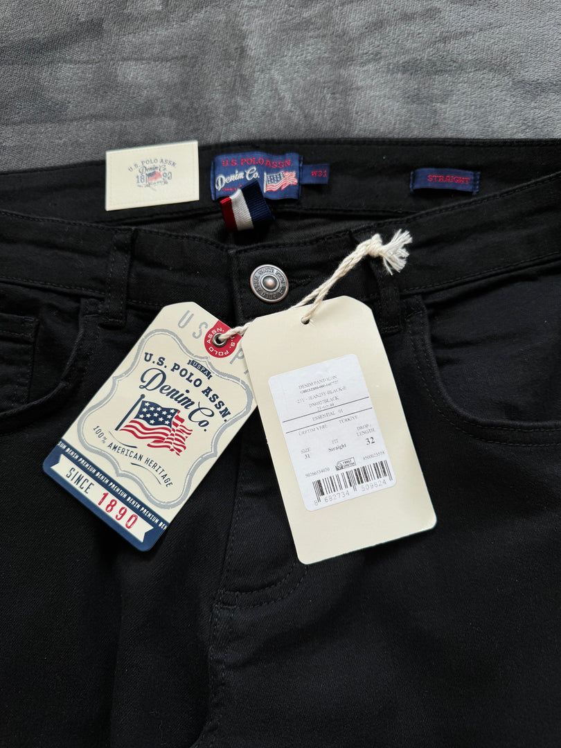 (M) U.S Polo Assn. USPA Straight Fit Black Jeans