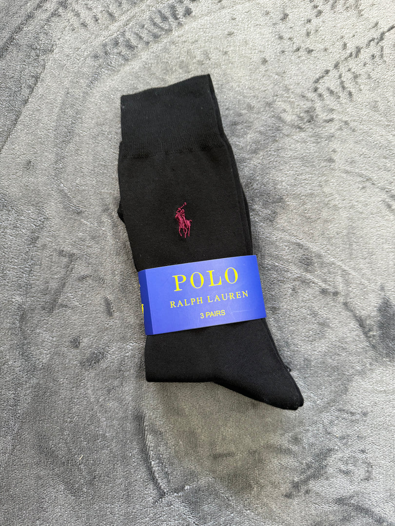 (41-46) Ralph Lauren 3 Pair Assorted Crew Socks