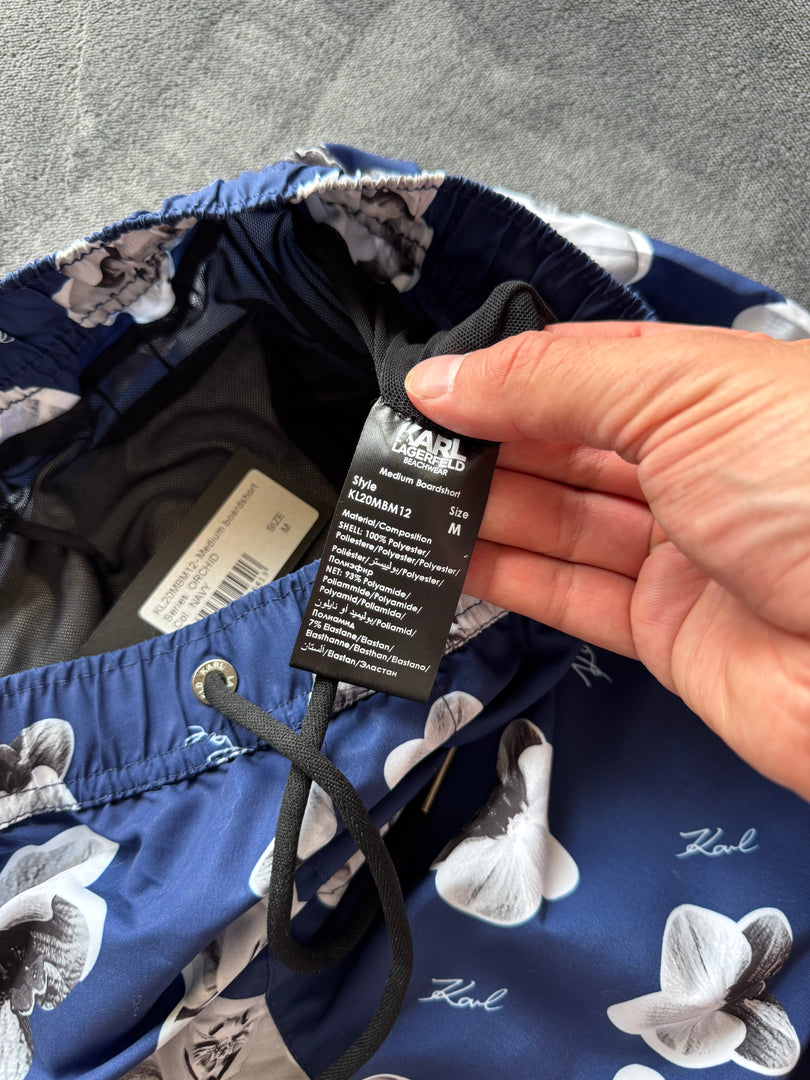 (НОВО) (S/M/L) Karl Lagerfeld Orchid мъжки плувни шорти (KL20MBM12 код на артикула)