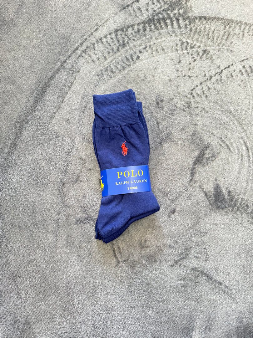 (41-46) Ralph Lauren 3 Pair Assorted Crew Socks