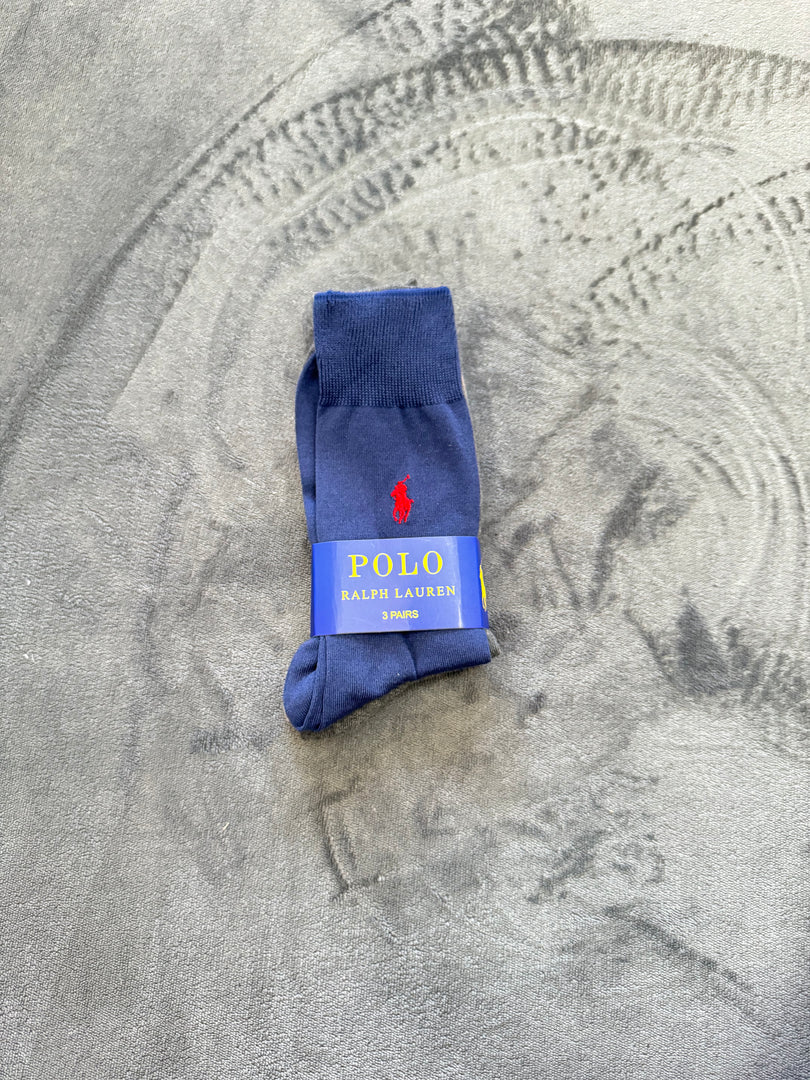 (41-46) Ralph Lauren 3 Pair Assorted Crew Socks