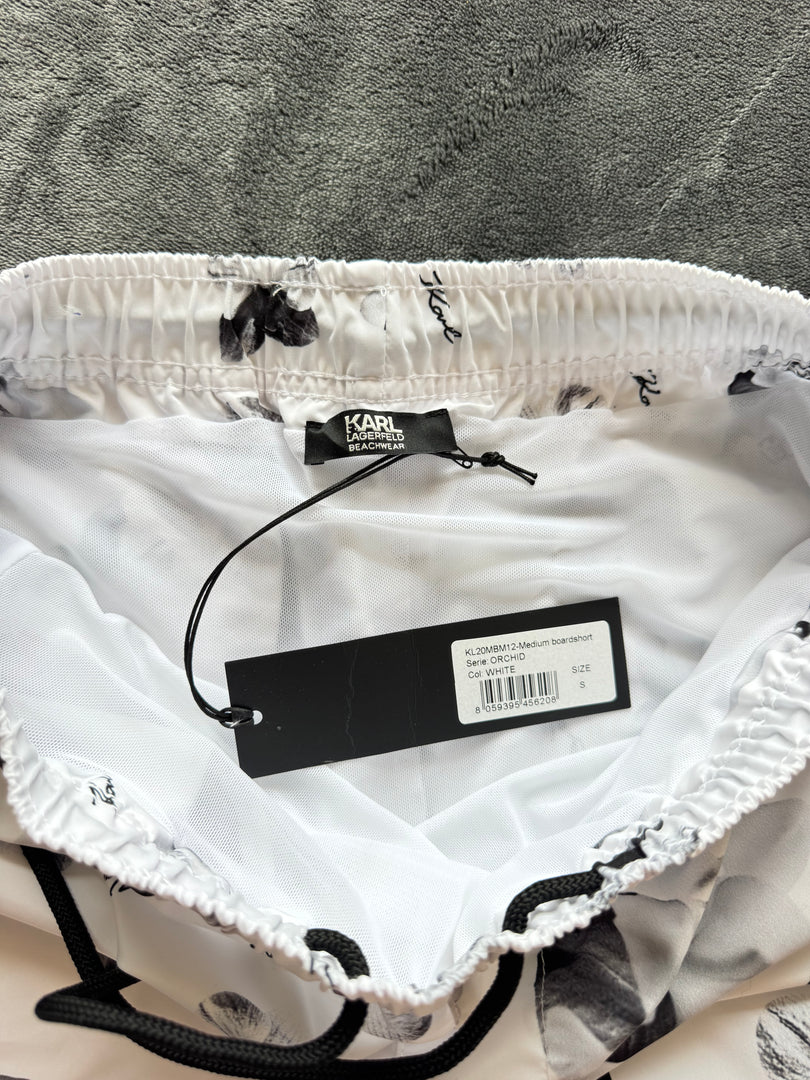 (НОВО) (S/M) Karl Lagerfeld Orchid мъжки плувни шорти (KL20MBM12 код на артикула)